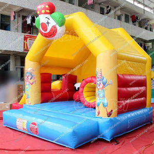 Outdoor <span class=keywords><strong>Clown</strong></span> Theme Aufblasbarer springender Türsteher mit Rutsche - Product Image 1