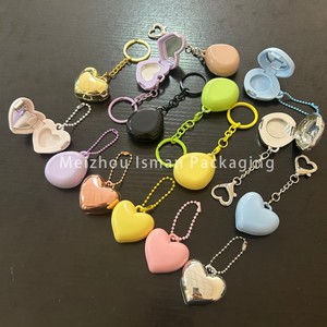ISMAN Luxury 0.4g Boîtier à fard à paupières en forme de cœur, couleur <span class=keywords><strong>macaron</strong></span>, porte-clés, pot à blush vide, vente en gros, marque privée, marque professionnelle - Product Image 3