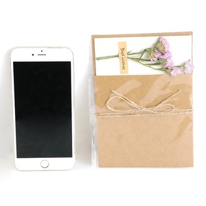 Cartes de vœux artisanales, culturelles et créatives, papier kraft rétro, fleurs séchées, cartes de vœux de vacances pour les enseignants, Noël - Product Image 4