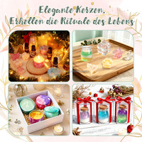 DIY Kerzenherstellungsset mit 490g Sojawachs, 5 Farben Gelwachs, Schmelztopf, 11 Kerzenformen und 4 Duftölen