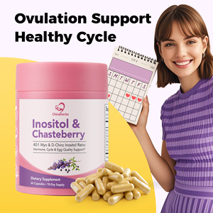 Chinaherbs - 60 Cápsulas de Inositol y Chasteberry, Suministro para 15 Días, Apoyo al Ciclo Hormonal, Suplementos Herbales para la Fertilidad - Product Image 1