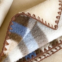 Couverture Moderne Polyvalente et Élégante en Bambou à Carreaux Double Face, Idéale pour l'Automne et l'Hiver, Anti-Acariens, Lavage à la Main Facile