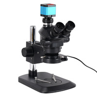 Binocular Real Three-Eye Body Microscope 2K/4K Camera 7-50x Magnifying Glass Anatomy Practice Mobile Phone Maintenance Model