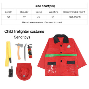 Costumes d'Halloween Ensemble de déguisement de <span class=keywords><strong>pompier</strong></span> Costume de <span class=keywords><strong>pompier</strong></span> <span class=keywords><strong>rouge</strong></span> Tenue uniforme jour de carrière Costume de <span class=keywords><strong>pompier</strong></span> Cosplay pour enfants - Product Image 3
