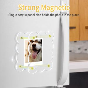 Cadre photo magnétique en acrylique 3x4 pour réfrigérateur, cadres transparents festonnés pour photos <span class=keywords><strong>Instax</strong></span>, cadre pour réfrigérateur - Product Image 5