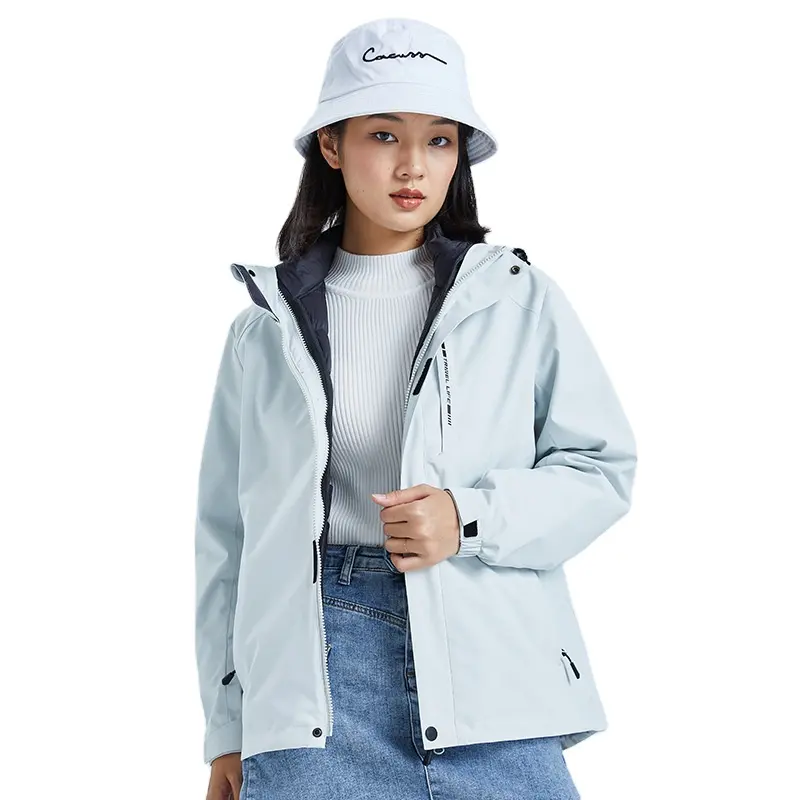TFG31C 새로운 고품질 3-in-one 하이킹 기어 다운 재킷 남성 방수 따뜻한 의류 여성 품질 야외 자켓