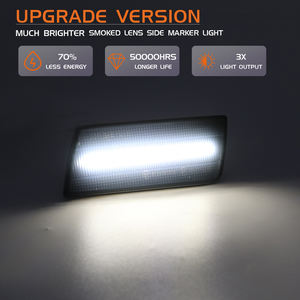 ไฟเลี้ยวหน้ากันชน 2 ชิ้น สำหรับ Chrysler 300 เลนส์รมดำ ไฟ LED สีขาว ไฟเลี้ยวข้างแบบแถวเดียว - Product Image 2