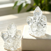 Grappe de cristaux naturels sculptée à la main en améthyste pour la décoration intérieure, cadeau artisanal de guérison en cristal