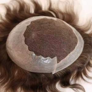 Sistema di <span class=keywords><strong>Toupet</strong></span> per Uomo Q6 in Pizzo Svizzero e PU, <span class=keywords><strong>Capelli</strong></span> Vergini Francesi, 100% <span class=keywords><strong>Capelli</strong></span> Indiani, Aspetto Naturale - Product Image 5