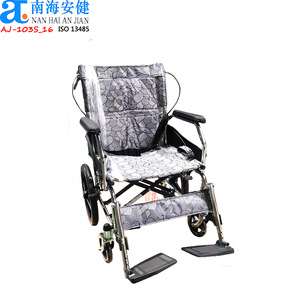AJ-103S_20 durata attrezzature mediche progettato pieghevole verniciato a polvere nera assistente di sedia a rotelle - Product Image 4