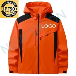 Customizable logo Autumn Stitching Hood Zip up <b>Lightweight</b> Windproof Men's Sports <b>Running</b> <b>Jacket</b> UPF50+ - Product Image 4