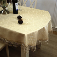 Nappe ovale en polyuréthane à motif géométrique en dentelle, écologique, durable, imperméable, résistante à l'huile, sans lavage requis