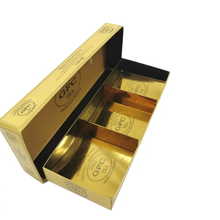 Custom gold paper tea packaging box luxury tea packaging box