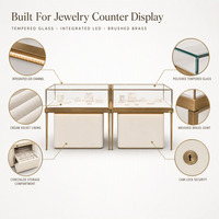Vitrine de présentation de bijoux personnalisée, éclairage LED pour bijouterie, horlogerie, distributeur en gros