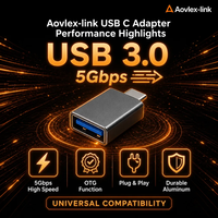 Adaptor OTG USB C Male ke USB 3.0 A Female