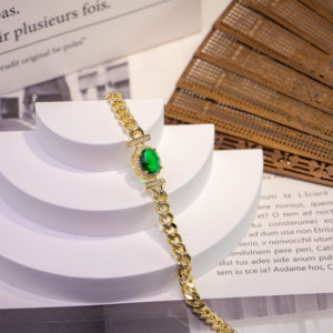 Pulsera de Cadena Clásica Bohemia Chapada en Oro Jade, Joyería de Moda para Hombres y Mujeres - Product Image 3