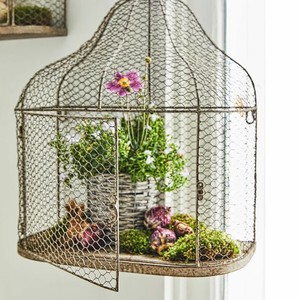 Thiết lập của hai phong hóa dây kim loại lưới lồng chim cho vườn treo trang trí - Product Image 2
