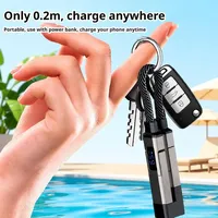 1/2 Stück 4-in-1 65W Standard USB Typ-C Schlüsselanhänger-Ladekabel mit Spannungs-/Strom-/Leistungsanzeige für iPhone/iPad/Laptop