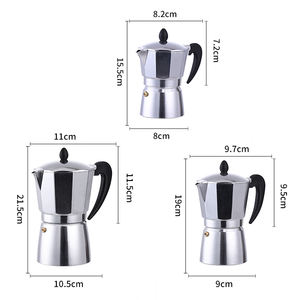 Cafetière <span class=keywords><strong>italienne</strong></span> en aluminium Moka Pot, machine à expresso <span class=keywords><strong>pour</strong></span> cuisinière à gaz, accessoires de barista classiques <span class=keywords><strong>pour</strong></span> la maison - Product Image 6