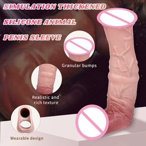 Funda de silicona líquida FAAK para pene con anillo antideslizante y rosca interna, funda para agrandamiento del pene masculino, extensor de pene - Product Image 3
