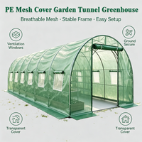 Serre tunnel agricole portable en plastique pour jardin, serre portative à entrée facile