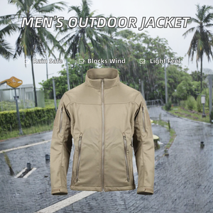 Custom Men’s Tactical Softshell <b>Jacket</b> <b>Fleece</b> <b>Lined</b> Water Resistant Windproof Outdoor Hiking Coat Full Zip Multi-Pocket OEM - Product Image 2