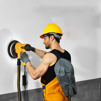 Ponceuse murale électrique professionnelle LM-180ST Girafe à vitesse variable avec tampon de ponçage, machine à poncer les plaques de plâtre et aspirateur intégré 800W pour sols/murs