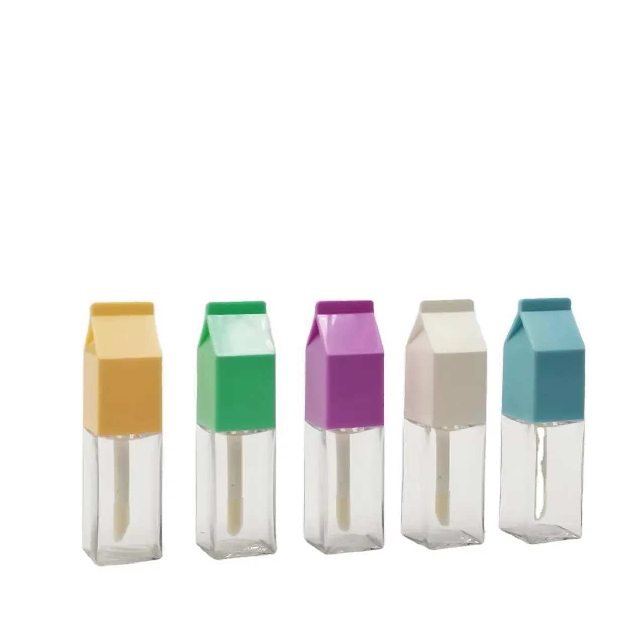 En Stock 10ml mignon vide réutilisable boîte de lait forme en plastique Tubes de Gloss à lèvres emballage de cosmétiques récipient de cosmétiques liquides