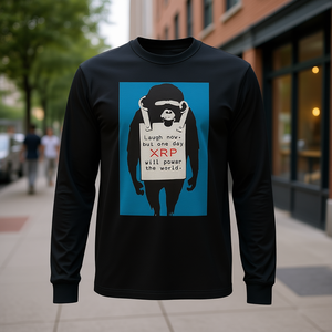 Camiseta de manga larga Xrp Coin con estampado gráfico de mono, ropa promocional con impresión digital, cuello redondo unisex para adultos - Product Image 3