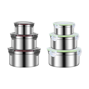 304 thép không gỉ thực phẩm lưu trữ <span class=keywords><strong>container</strong></span> tủ lạnh thực phẩm đặc biệt đóng băng kín Crisper Hộp chống ẩm dưa Jar - Product Image 1