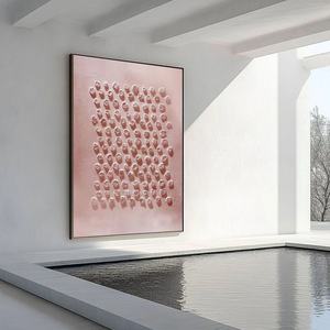 Pintura Moderna Wabi Sabi Rosa sobre Lienzo, Pintura Artesanal para Decoración de Paredes para el Hogar y la Galería - Product Image 4