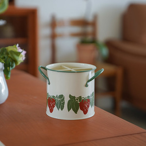 Cubo de almacenamiento de vajilla de Metal de hierro Vintage de estilo antiguo, escurridor de cocina para palillos, suministros para hornear, jaula para palillos de hierro - Product Image 4