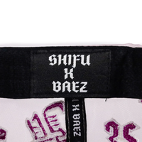 Nouvelle arrivée, casquette de baseball Shifu Baez à 5 panneaux, doublure en satin, bord large en daim incurvé, broderie 3D, logo de dragon, boucle en métal