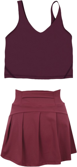 Ensemble 2 pièces rouge foncé