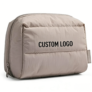 Bolsa de Cosméticos Acolchada de Nailon Personalizada, Organizador de <span class=keywords><strong>Maquillaje</strong></span> Portátil Impermeable con Cierre de Cremallera, Gran Capacidad para Viajes de Mujeres - Product Image 1