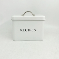 Organizador de Tarjeta de Recetas de Metal, caja de hojalata con tarjetas y divisores