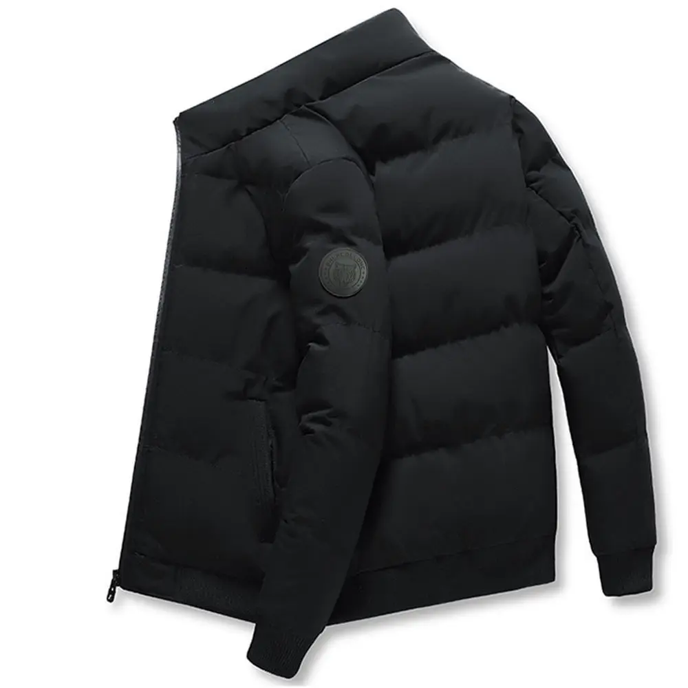 Custom Wholesale Winter Light Outdoor Warm Plus Size Men Quilted Jacket Black Leisure Bubble Puffer Jacket