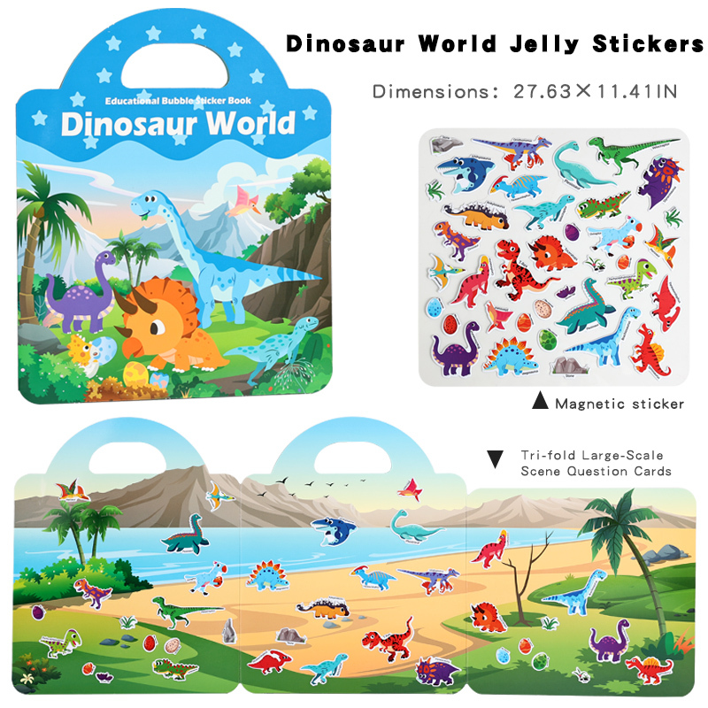 Pegatinas de gelatina del mundo de los dinosaurios