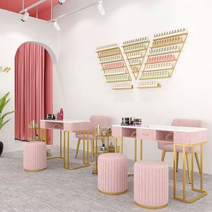 <strong>Nail</strong> Table Station Furniture Manicure Portable Modern Salon Pink Cheap Tables Sets <strong>Tech</strong> <strong>Nails</strong> <strong>Desk</strong> for Black Art Mat - Product Image 4