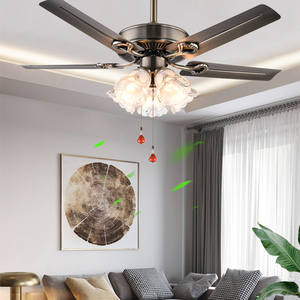 Zeal Lighting Precio barato Retro Fan Light American Vintage Metal Blade moderno simple LED ventilador de techo con luces - Product Image 3