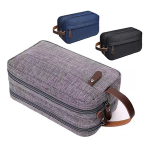 Bolsa de Aseo de Viaje, Gran Capacidad, Impermeable, Rectangular, para Hombre, Gris, Azul Oscuro, Negro - Product Image 1