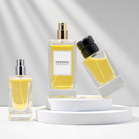 Flacons de parfum en verre personnalisés de luxe 30ml 50ml 100ml avec vaporisateur fin pour le marché des Émirats arabes unis et du Moyen-Orient, faible MOQ