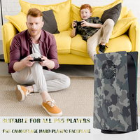 Plaques de Camouflage grises, couverture de coques, pour PS5, édition disque, plaque de protection, plaque de remplacement avec évent
