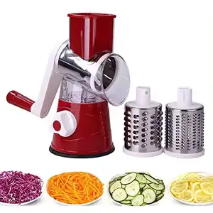 Wholesale new 3 in 1 Rotary Cheese Grater Round Tumbling Box Shredder Drum Multifunctional Fruit & Vegetable Cutter with Handle