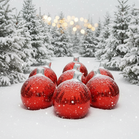 Boule miroir de Noël gonflable personnalisée, colorée, en PVC, imperméable, décorations de fête