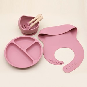 Ensemble d'alimentation pour bébé en silicone 5 pièces, anti-fuite, sans BPA, écologique, avec motifs brodés à la main, pour nourrissons de 0 à 12 mois - Vente chaude - Product Image 2