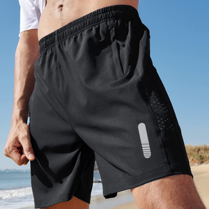 Shorts de sport décontractés pour hommes avec doublure de compression, poche pour téléphone, 100% polyester, pour la course à pied, la salle de sport et les activités sportives - Product Image 3