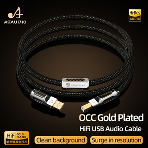 Chất lượng cao OCC mạ vàng <span class=keywords><strong>USB</strong></span> Cáp âm thanh với sợi carbon mạ Vàng C-C A-B kết nối Mixer <span class=keywords><strong>DAC</strong></span> máy tính Hifi <span class=keywords><strong>USB</strong></span> - Product Image 3