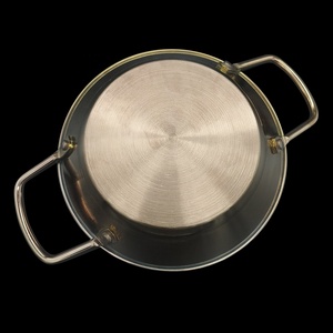 Commercial Kitchen Cooking Pot Stainless Steel Seafood Pot Rose Gold <strong>Paella</strong> <strong>Pan</strong> With Two Handle - Product Image 2