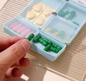 กล่องยาพกพาแบบพับได้สำหรับเดินทาง 7 วัน กล่องจัดยาพลาสติก PP สะดวกสบาย พร้อมโลโก้สั่งทำได้ - Product Image 4